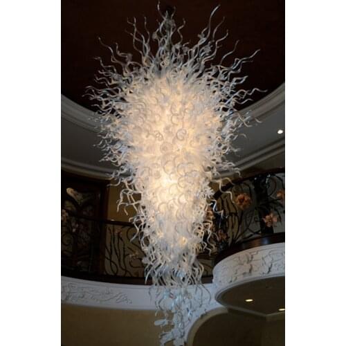 New Household Items Villa Home Decorations Stair Led Light Pendant Luxury Hand Blown Glass Crystal Chandelier