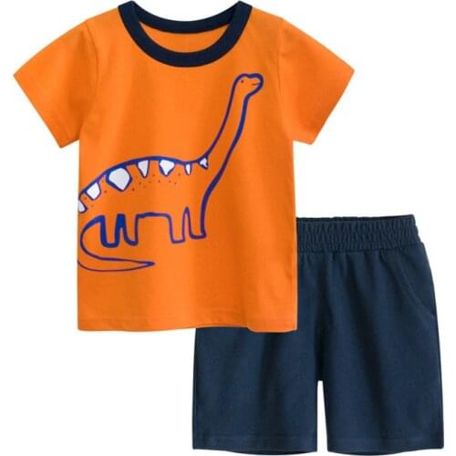 ZWF962 Baby boy Girl Clothes Summer Clothes Sets Short Sleeved T Shirts Shorts Cute Cotton Tops Kids Tracksuit Soft Outfit