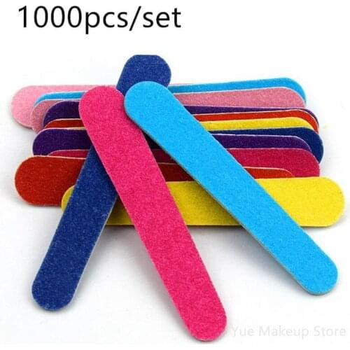 Wholesale 1000pcs/lot Nail Files Colorful Wooden Nail File Buffer Pedicure Manicure DIY Nail Art Tools Sets 30