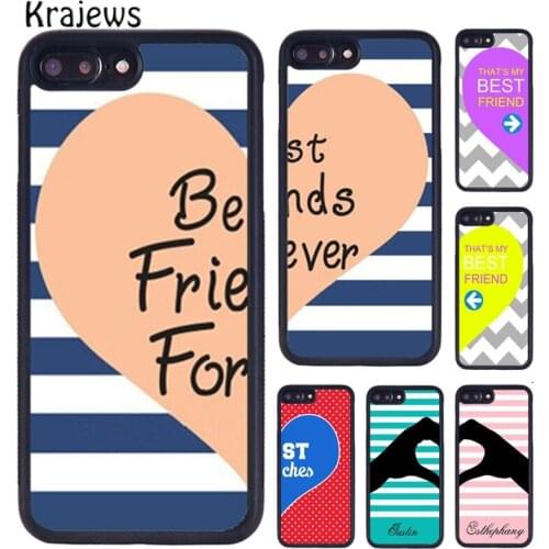 Krajews Best Friends Besties Heart Pair Matching Phone Case For iPhone X XR XS 11 12 Pro MAX 5 6 7 8 Plus Samsung S5 S6 S7 S8 S9