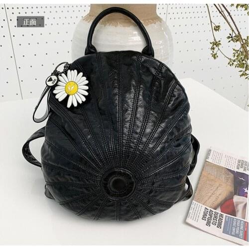 2021 New Simple Sewing Thread Small Bag All-Match Travel Backpack Female Womens Backpack Fashion Soft Leather Backpacks