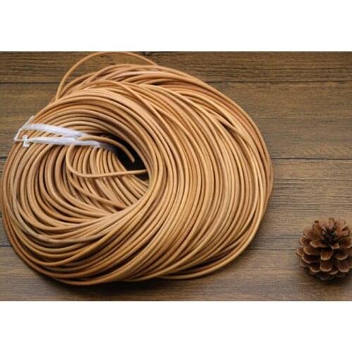 100meters 328 feet 4mm natural Round Cowhide Genuine Leather Cord,4mm Tan Real Leather cord
