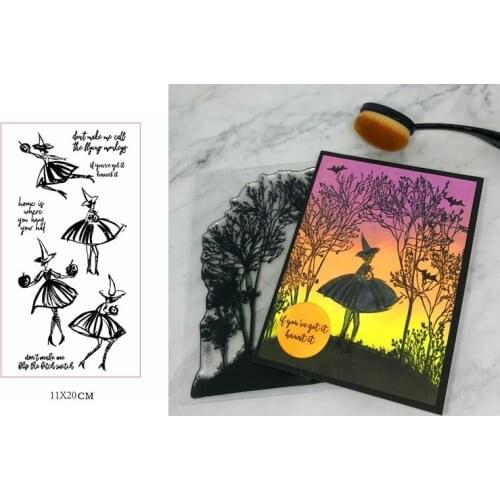Halloween Sentence Letter Witch Pumpkin Silicone Stamps for DIY Making Scrapbooking Embossing Cards Photo Album Stamps 2019 New
