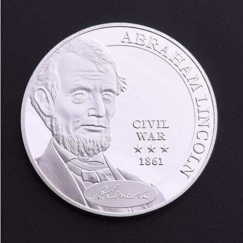 US Abraham US Abraham Lin coln Civil War Civil War 1861 Souvenir Silver Plated Coin Collection Festival Gift Drop Shipping