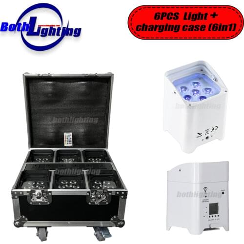 SMART DJ 6x18w RGBWA UV 6in1 Wedding Uplighting wireless dmx Wifi & Remote LED Uplight