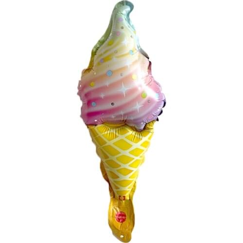 10pcs new mini gorgeous rainbow ice cream aluminum balloon cone ice cream children birthday party decoration baby shower