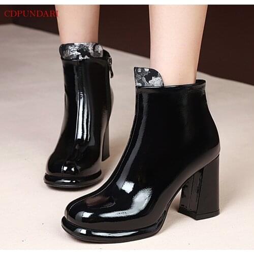 Black Super High Heels Ankle Boots For Women Platforms Boots Ladies Autumn Winter Short Boots Party Shoes Bottines Femme
