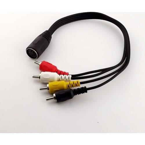 10pcs Audio Cable 5Pin MIDI DIN Female Jack Adapter to 4 RCA Phono Male Connector 1ft