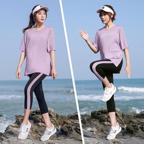 100kg Can Wear Women Yoga Set Plus Size Elastic Quickly Dry Sweatshirt+pant Running Jogging Exercise Outfits Athletic Gym Set