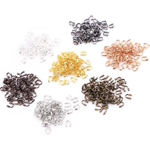 100pcs/lot 4.5x4mm Wire Protectors Wire Guard Guardian Protectors loops U Shape Accessories Clasps Connector For Jewelry Making