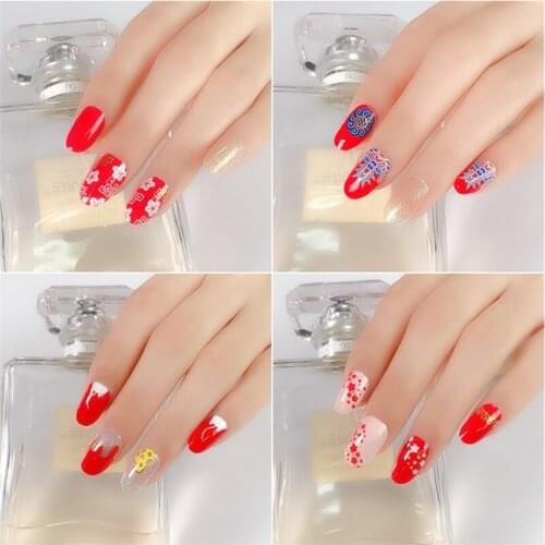 14 Stickers Chinese Style Nail Stickers 3D Waterproof Nail Cover DIY Full Coverage Nail Stickers Womens Creative Nail Stickers