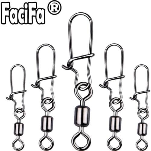 20pcs Bearing Swivel Fishing Connector Rolling Fishing Swivel Snap Stainless Steel Fishing Lure Hook Accessories Tackle