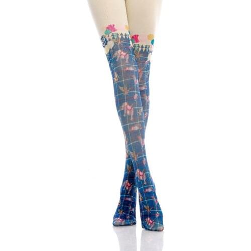2020 Time-limited Top Fashion Fishnet Woman Velvet Pantyhose Cartoon Girl Circus Panty Bottoming Socks 140d High-end Stockings
