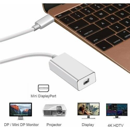 4K Type C to Mini Display Port Adapter Male USB C to Mini DP Female Cable 3.1