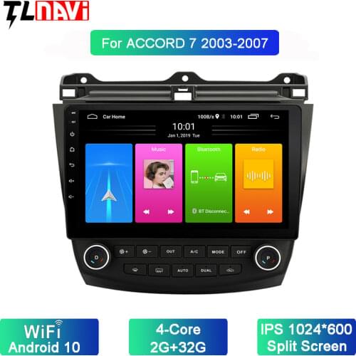 10.1 inch Android 10 Car GPS Navigation Radio Stereo Player For 2003 2004 2005 2006 2007 Honda-Accord 7 Head unit