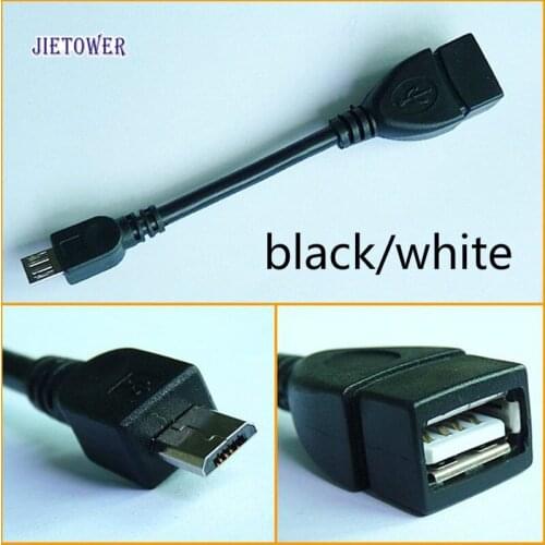 500pcs/lot Micro USB OTG Sync Data Connect Adapter Host Cable for micro phone OTG Adapter Black/White