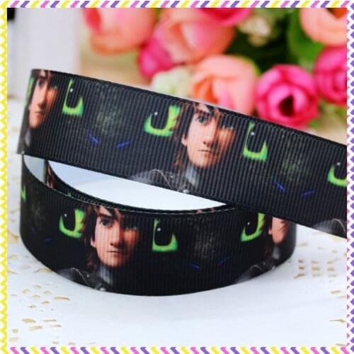 7/8'' Free shipping dragon printed grosgrain ribbon headwear hair bow diy party decoration wholesale OEM 22mm B490