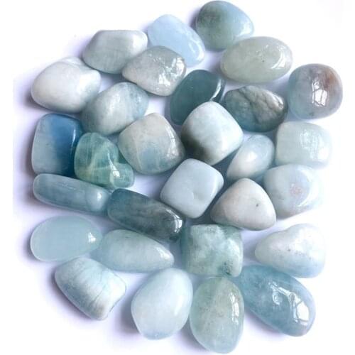 Aquamarine tumbled stone mineral crystals healing reiki fish tank decoration