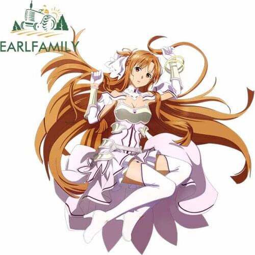 EARLFAMILY 13cm x 12.6cm for Sword Art Online Asuna Stacia Hyper Cute Poster Fine Decal Personality Car Stickers VAN Decoration