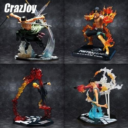 Anime One Piece Figurine Ronoa Zoro Ghost Monkey D Luffy ACE Sanji Anime PVC Action Figures Model Collection Dolls Toys Gift
