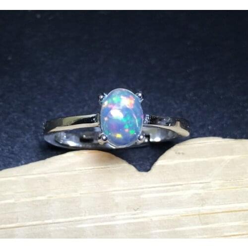 KJJEAXCMY fine jewelry 925 pure silver inlaid with natural Australian opal lady ring lady full of color and beauty
