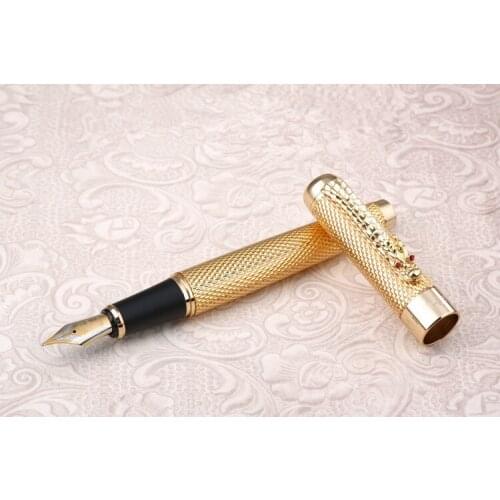 JINHAO 1200 Golden Luxurious Business Broad Nib fountain Pens New office Business school writing pen