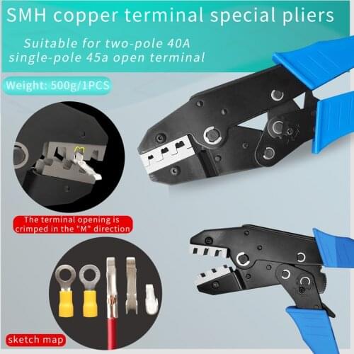 Crimping pliers jaw width 4mm pliers 230mm, for 2.5-6.0mm² 20-10AWG HS-40J crimping pliers plug insulated tube terminal tool