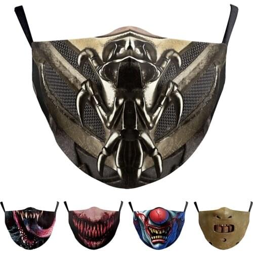 Hot Halloween Funny Cosplay Movie Series Horror Mouth Masks Women Men Face-Protection Cycling Sports Breathable Party Adult Mask