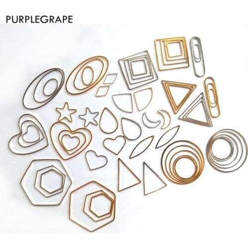 10pcs Copper geometric border DIY earrings jewelry accessories making material pendant minimalism