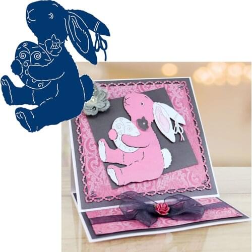 Rabbit Holding Egg Metal Cutting Dies Stencils 2020 Eggs With Rabbit Dies Scrapbooking Embossing Crafts Cards