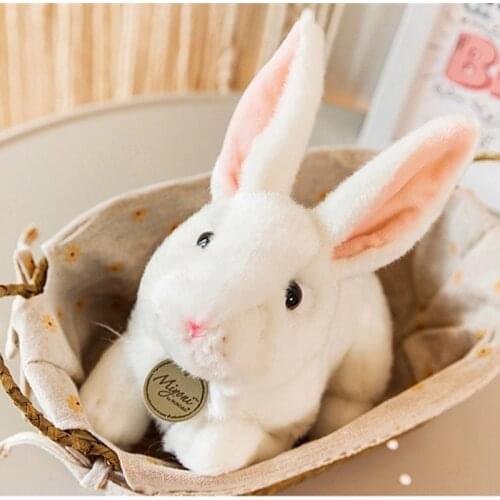 Cute American Rabbit Plush Toys Simulation Animal Rabbit Plush Doll Soft stuffed Pets White Rabbit Fluffy Pillow Gifts For Kids