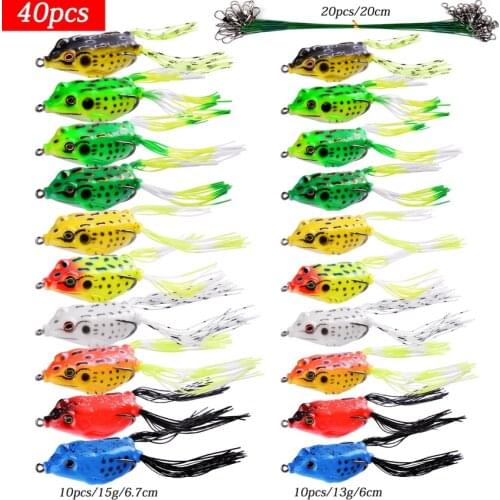 1Set Soft Frog Shape Fishing Lures Kit Double Hooks 6g 9g 13g Topwater Ray Frog Artificial Minnow Crank Soft Bait Fishing Tackle