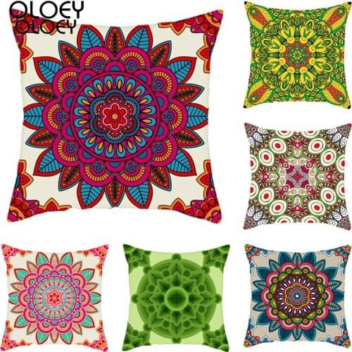 Flower Pattern Pillowcase Polyester Square Pillowcase Bedroom Pillowcase Home Bedroom Hotel Car Decoration Pillowcase 45 * 45cm
