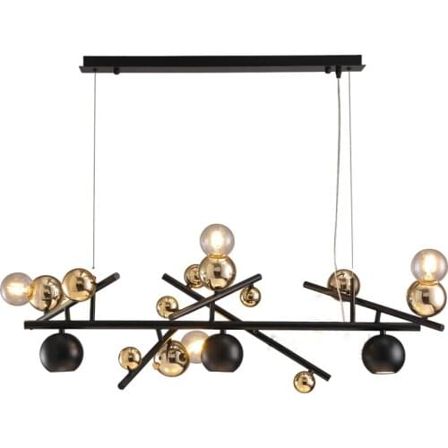 Nordic Novelty LED Chandelier Metal Dining Room Island Long Hanging Light Restaurant Bar Kitchen Designer Creative Pendant Lamp