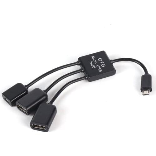 OTG USB Hub Connector Spliter 3in1 Micro USB Power Charging OTG Hub Cable For Smartphone Computer Tablet PC Data USB Cable OTG