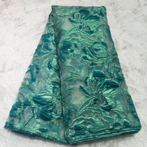 Brocade Jacquard Fabric 2021 High Quality Embroidery Brocade French Tulle African Lace Fabric for Nigerian Party Dress VMH4952