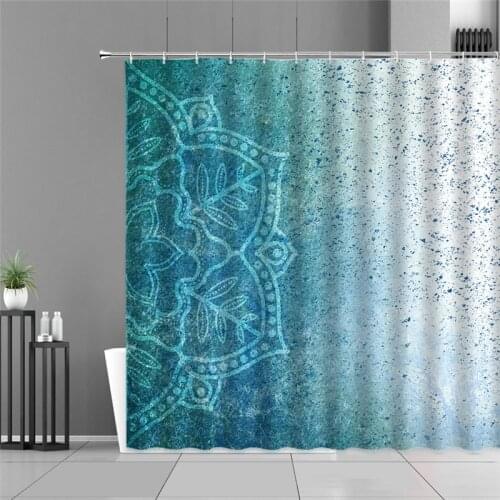 Bohemian Style Mandala Floral Pattern Shower Curtains Waterproof Polyester Fabric Bathroom Curtains For Home Decor