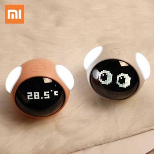Xiaomi Youpin Cute Expression Alarm Clock Multifunctional Bedside Voice Control Night Light Snooze Chargeable Child Alarm Clock