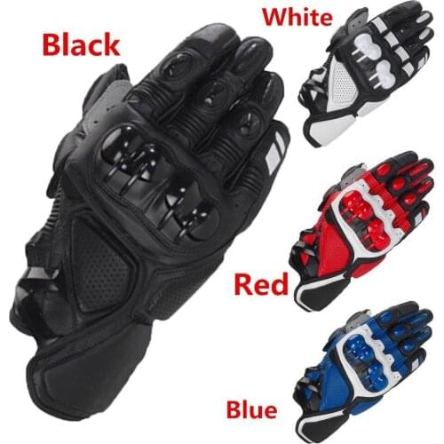 Motocross Gloves GP Gloves Real Leather Sports Racing Moto Waterproof Motorcycle Protective Gears gift Full Motorcycle Gloves