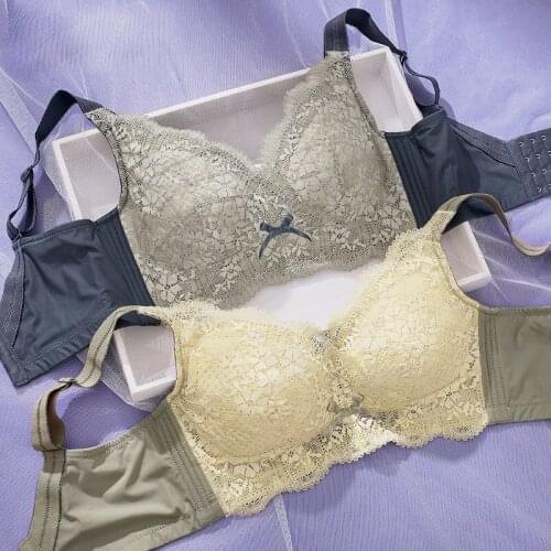 Womens Full Coverage Lace Wireless Non Padded Cotton Bra