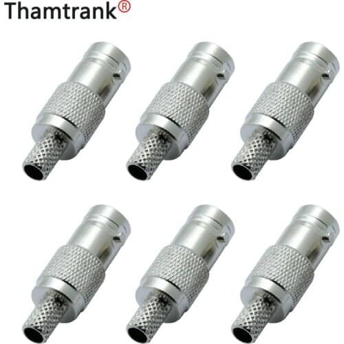 10pc/lot BNC FEMALE CRIMP Connector New BNC female crimp straight for RG58 RG59 RG6 RF Coax Adapter connector