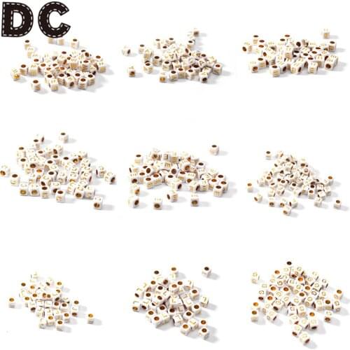 100pcs/lot 6mm Acrylic Square English Letter Beads DIY Alphabet Letters Set Bracelet Necklace Jewelry Making Pendant Charms