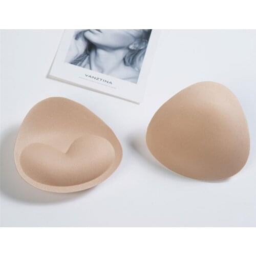 2/3/4Pair Triangle Swimsuit Pads Sponge Foam Push Up Enhancer Chest Cup Breast Swimwear Inserts Bra Pad Black White Skin