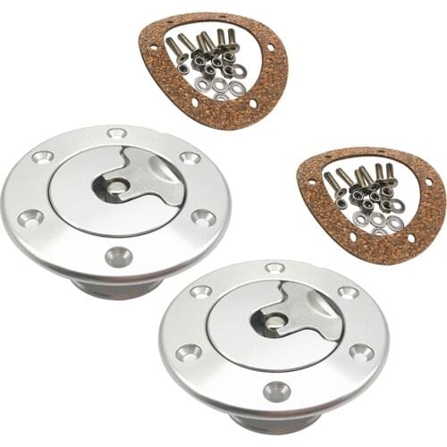 2x Stainless Steel Aircraft Style Fuel Cell Gas Cap Flush Mount w/ 6 Hole