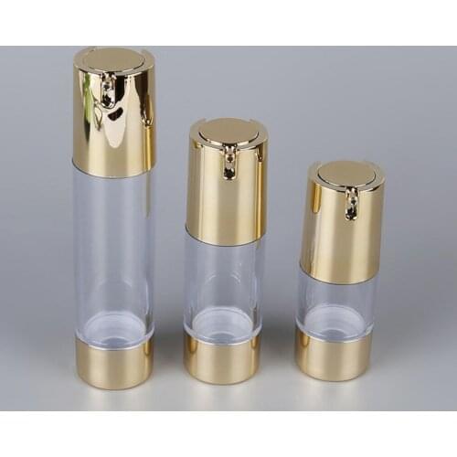 30ml clear airless bottle gold pump lotion emulsion serum hyaluronic toner ANTI SUNSHINE essence skin care cosmetic packin