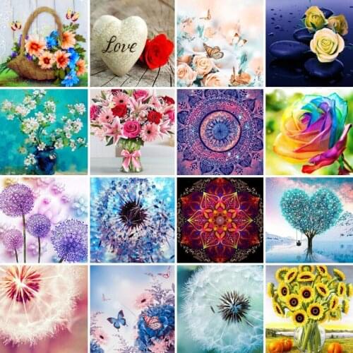40/50/60/65diamond painting 5D Full Square Diamond embroidery mosaic Cross Stitch Flower plant DIY home Decoration festival Gift