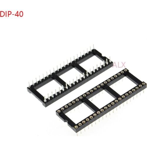 5PCS wide body DIP40 IC ROUND HOLE SOCKET 40p DIP CHIP TEST HOLDER Adaptor 40 PIN dip-40 DIP 40PIN 2.54MM PITCH CONNECTOR