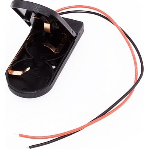 Free shipping 5PCS Hold 2x CR2032 Button Coin Cell Battery Holder Case Storage Black