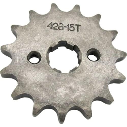Chain 428 15 Tooth Front Engine Sprocket Dirt Pit Bike ATV Moped 17mm Shaft