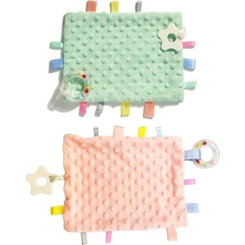 Baby Appease Towel Soft Cotton Soother Teether Infants Comfort Sleeping Nursing Cuddling Blanket Toys with Colorful Tags
